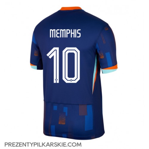 Stroje piłkarskie Niderlandy Memphis Depay #10 Koszulka Wyjazdowej ME 2024 Krótki Rękaw